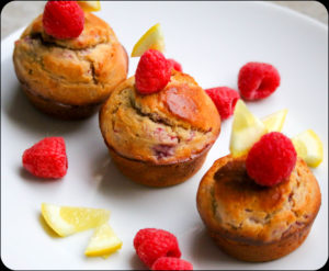 Moist Lemon Raspberry Muffin