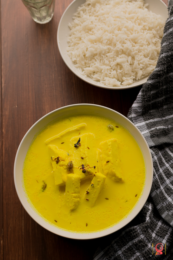 Kashmiri Style Paneer in Spiced Milk Gravy