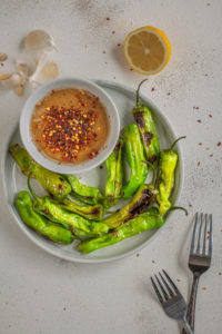 Shishito Peppers with Tahini Dip